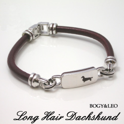 ダックスフンドのレザーブレスレット