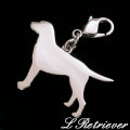 ラブラドールレトリーバーのシルバーシルエットチャーム