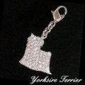 ヨークシャー・テリアのシルバーパヴェチャーム