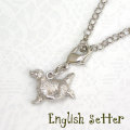 イングリッシュセターのシルバープチリアルチャームのネックレス