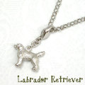 L・レトリーバーモチーフのシルバーアクセサリー　プチネックレス　