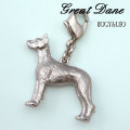 グレート・デーンモチーフのシルバーリアルチャーム