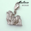 マルチーズのシルバーリアルチャーム