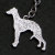 ウイペット犬のシルバー携帯ストラップ