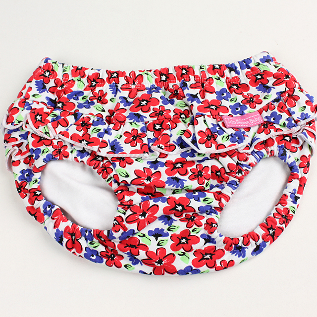 【セール80%OFF】JOJO Maman Bebe ベビー用水遊びブルマ 花柄白X赤・青 6カ月ー12カ月 1才ー2才【おまかせ配送で送料お得】