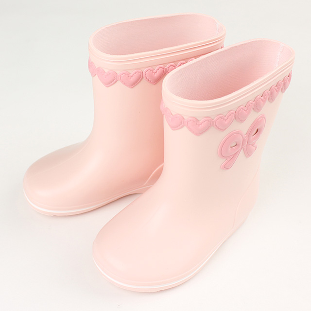Souris（スーリー） ハートリボンレインシューズ ピンク 13cm 14cm 15cm 16cm ◆