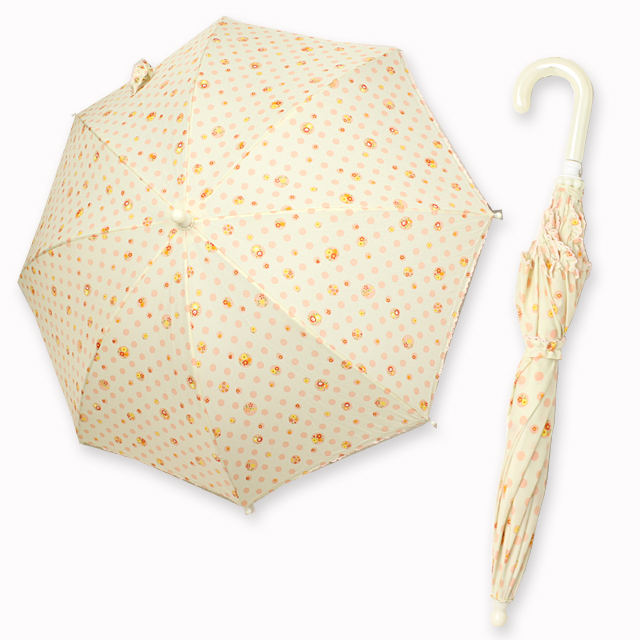 【セール30%OFF】Souris（スーリー） 水玉プリント傘 アイボリー 40cm 45cm 50cm◆