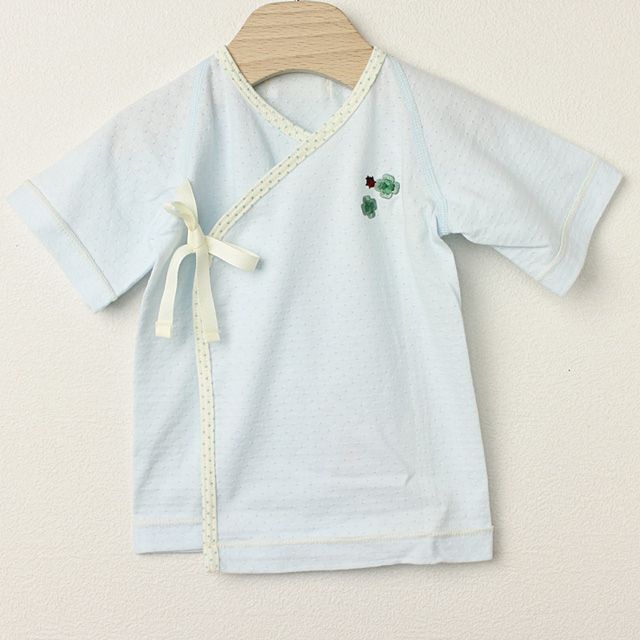 ☆SummerSale 2025☆【セール50%OFF】Sense of Wonder（センスオブワンダー） てんとう虫ワンポイント半袖短肌着 ブルー 50cm-70cm     【おまかせ配送で送料お得】