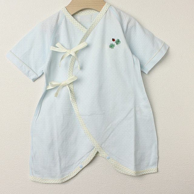 ☆SummerSale 2025☆【セール50%OFF】Sense of Wonder（センスオブワンダー） てんとう虫ワンポイント半袖コンビ肌着 ブルー 50cm-70cm     【おまかせ配送で送料お得】