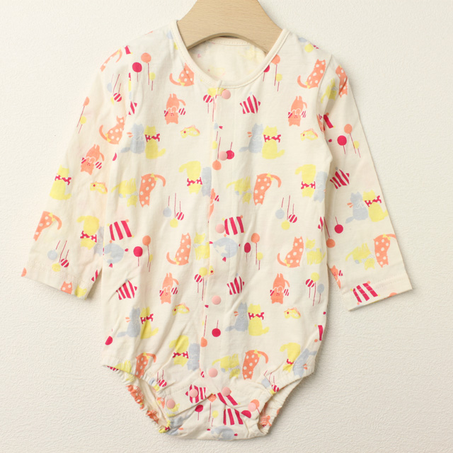 ★2025ClearanceSALE!!★【セール70%OFF】baby Cheer（ベイビーチア） ナイショCAT2枚組前開きボディスーツ ピンク 80cm     【おまかせ配送で送料お得】