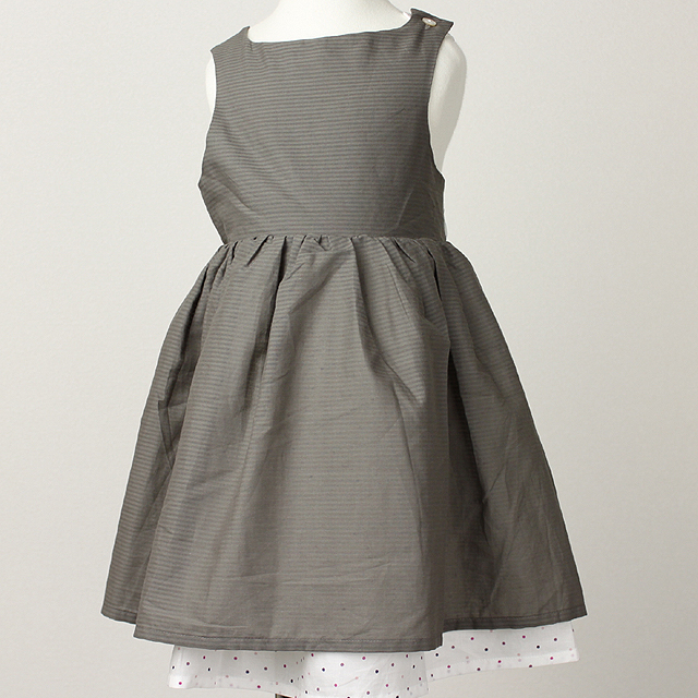 【セール80%OFF】Je suis en CP!  バッククロスワンピース　Link dress チャコールグレー 18ヶ月