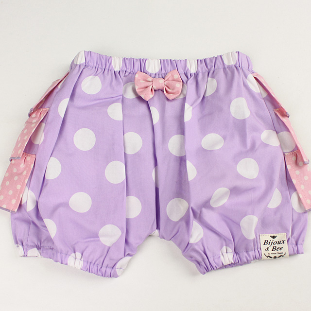 【セール70%OFF】bijoux&bee（ビジューアンドビー） オシリフリルブルマ 大ドットパープル 70cm-90cm    【おまかせ配送で送料お得】◆