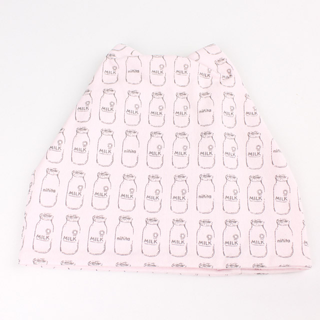 【セール80%OFF】ninita （ニニータ） ミルク瓶柄角帽子 ライトピンク  【おまかせ配送で送料お得】