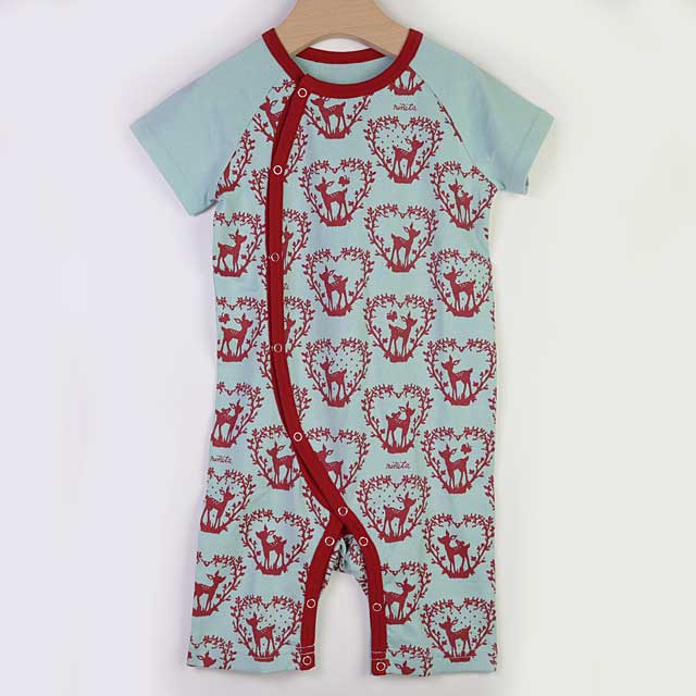 ☆SummerSale 2025☆【セール70%OFF】ninita （ニニータ） 半袖ロンパース　ハートバンビ柄 80cm      ｜ニニータ ninita ベビー服 ロンパース 半袖 
