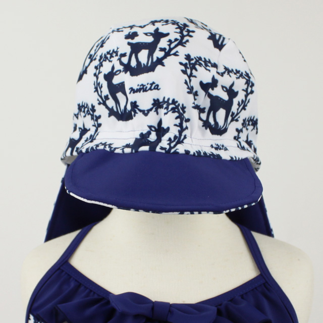 ★2025ClearanceSALE!!★【セール80%OFF】ninita （ニニータ） スイムキャップ　ハートバンビ柄 ブルー M(51cm-55ｃｍ）     【おまかせ配送で送料お得】