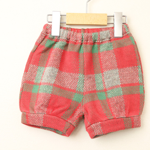 【セール70%OFF】studio momo（スタジオモモ） チェックジャガードベビーパンツ レッド 80cm【おまかせ配送で送料お得】
