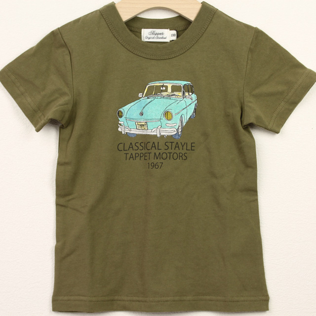 ☆SummerSale 2025☆【セール70%OFF】TAPPET（タペット） ワーゲンTシャツ カーキ 100cm     【おまかせ配送で送料お得】