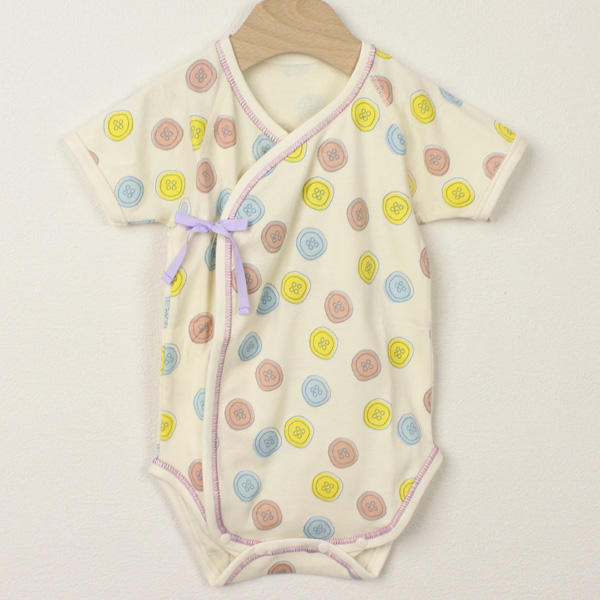 ☆SummerSale 2025☆【セール70%OFF】Creme Chantilly（クリームシャンティ） ボタン柄ボディロンパース 紫 60cm-70cm   【おまかせ配送で送料お得】