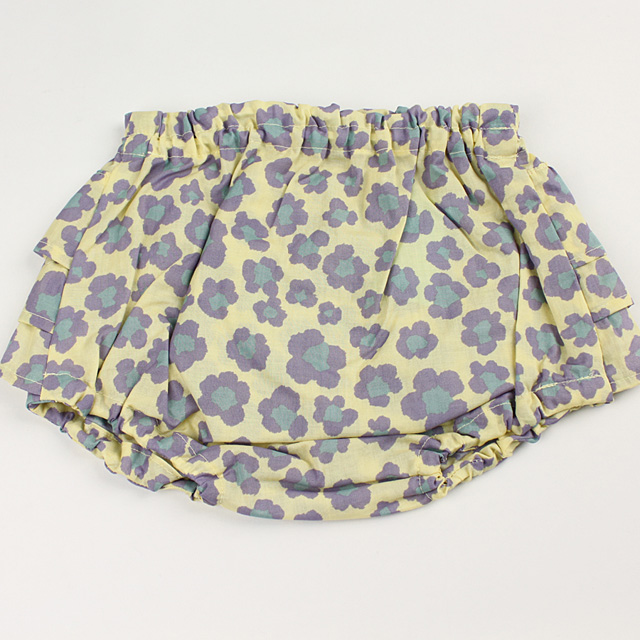 【セール70%OFF】mimi poupons.(ミミプポン） フリルパンツ フラワーレパード イエロー 70cm-90cm     【おまかせ配送で送料お得】◆