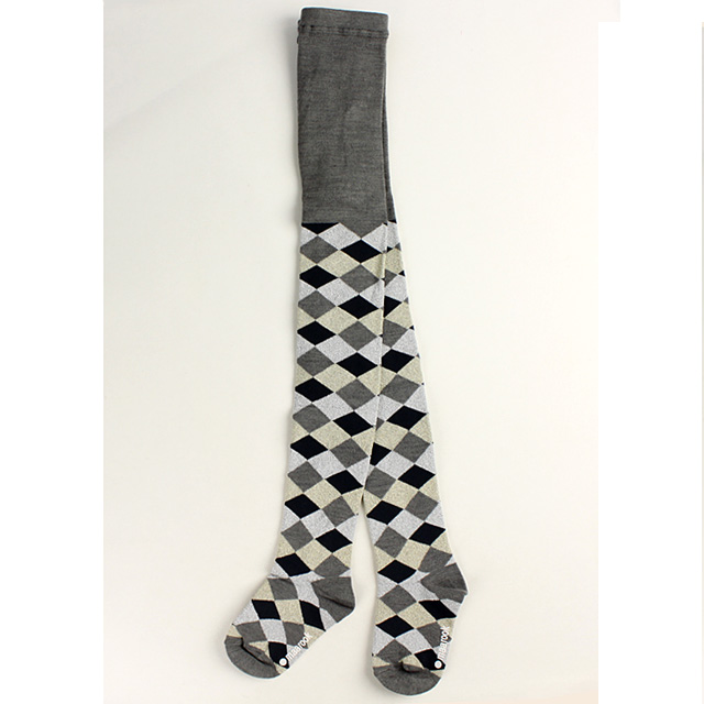 【セール80%OFF】maarook(マルーク） チェックタイツ グレー S(16cm-18cm)