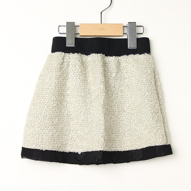 ☆SummerSale 2025☆【セール80%OFF】Hparfulam(パフュラン） ファンシーヤーンスカート ホワイトベージュ 120cm