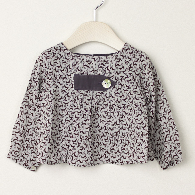 ★2025X'mas SALE!!★【セール80%OFF】Eponime(エポニーム) バンビ長袖ブラウス グレー 6才　【おまかせ配送で送料お得】