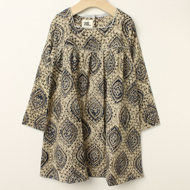 【セール80%OFF】le petit Lucas(ル・プチルカ） CHITTY DRESS　前切替ワンピース BlackKalam　黒 4才 6才    　【おまかせ配送で送料お得】