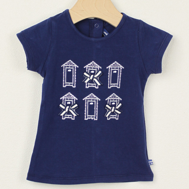 【セール80%OFF】Week End A LA MER　Cabine 半袖Tシャツ ネイビー 12ケ月（12M） 23ケ月（23M）   【おまかせ配送で送料お得】