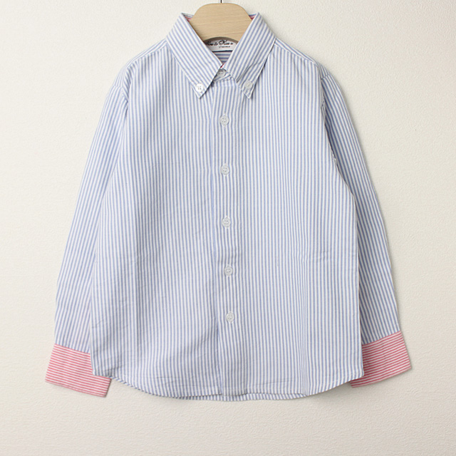 ☆SummerSale 2025☆【セール80%OFF】How to Kiss a Frog（ハウトゥーキスアフロッグ） 長袖シャツ HARRY ブルーストライプ 4才 5才　