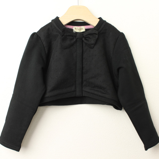 【セール70%OFF】Bizzu(ビズー） ドットチュールリボンボレロ ブラック 110cm