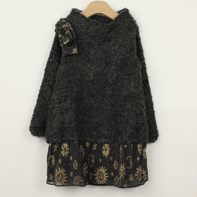 【セール80%OFF】（秋冬）Gemeaux（ジェモー） もこもこＯＰ クロ 100cm