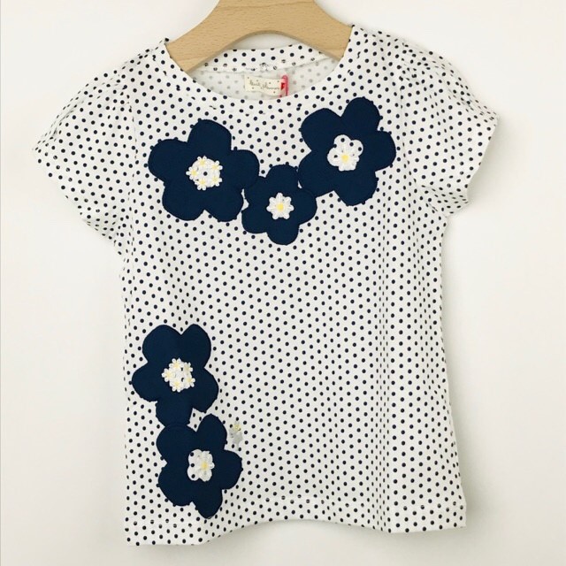 ☆SummerSale 2025☆【セール50%OFF】KP(ニットプランナー）  ナチュラル天竺水玉ＰＴＴシャツ コン 100ｃｍ 110ｃｍ 120ｃｍ  【おまかせ配送で送料お得】