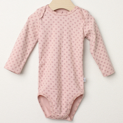 【セール80%OFF】HOLLY'S（ホリーズ）  クローバー柄ベビー長袖ボディ ローズXベビーローズ 68cm/6M(6ヶ月) 【おまかせ配送で送料お得】