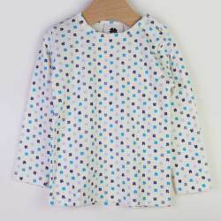 ★2025X'mas SALE!!★【セール80%OFF】HOLLY'S（ホリーズ）  長袖Tシャツ　クローバー柄　FourColor Blue 80cm       ｜ホリーズ hollys ベビー服 秋冬 長袖 Tシャツ