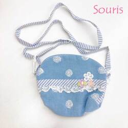 ☆SummerSale 2025☆【セール70%OFF】Souris（スーリー） 【900】ダンガリードット刺繍ポシェット　ブルー　フリーサイズ