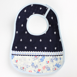 【セール80%OFF】Le Cou Cou（ル・クク） スタイ　スナップタイプ ネイビーヨットＸくま  【おまかせ配送で送料お得】