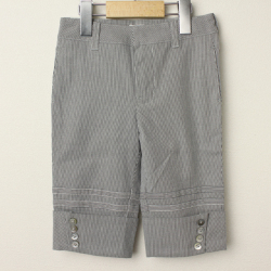 ☆SummerSale 2025☆【セール80%OFF】Le Cou Cou（ル・クク） ボタン８分丈パンツ ラメグレーストライプ S(96cm-110cm)     【おまかせ配送で送料お得】