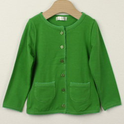 ☆SummerSale 2025☆【セール80%OFF】Le Cou Cou（ル・クク） カットソーカーディガン グリーン XS(80cm-96cm)  　【おまかせ配送で送料お得】