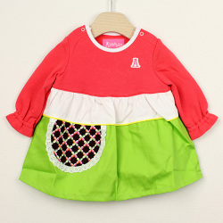 ★2025ClearanceSALE!!★【セール80%OFF】ALOHALOHA（アロハロハ)  ポケットスカートロンパース ピンク 70cm  【おまかせ配送で送料お得】