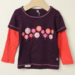 【セール80%OFF】stun(スタン) ツリー柄プリント長袖Tシャツ パープル 2才 3才 4才   【おまかせ配送で送料お得】