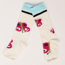 【セール60%OFF】UBANG（アヴァン） 靴下　butterfly talkie walkie　 オフホワイト 12cm-14cm（21－24） 15cm-18cm（25－28）    【おまかせ配送で送料お得】