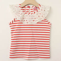 ☆SummerSale 2025☆【セール80%OFF】LaLa Dress (ララドレス) 花びらカットソー レッド 120cm     【おまかせ配送で送料お得】