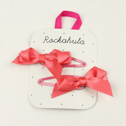 ☆SummerSale 2025☆【セール70%OFF】Rockahula　KIDS（ロカフラキッズ) プリティリボンクリップ2本セット コーラルピンク     【おまかせ配送で送料お得】◆