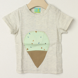 ☆SummerSale 2025☆【セール80%OFF】HOMe(ホーム） へんしんアイスTシャツ オートミール 80cm   【おまかせ配送で送料お得】