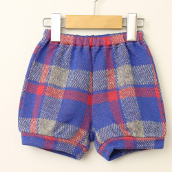 【セール70%OFF】studio momo（スタジオモモ） チェックジャガードベビーパンツ ブルー 80cm 【おまかせ配送で送料お得】