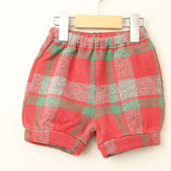 【セール70%OFF】studio momo（スタジオモモ） チェックジャガードベビーパンツ レッド 80cm【おまかせ配送で送料お得】