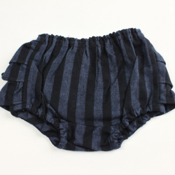 ★2025X'mas SALE!!★【セール70%OFF】mimi poupons.(ミミプポン） フリルパンツ　ストライプネル 青×ネイビーストライプ 70cm‐90cm     【おまかせ配送で送料お得】◆