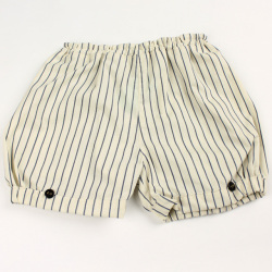 【セール70%OFF】mimi poupons.(ミミプポン） パフボトム ピンストライプホワイト S(90cm-100cm)     【おまかせ配送で送料お得】◆