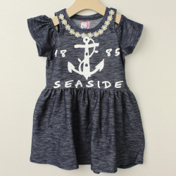 【セール80%OFF】MoL（モル） デニムニットワンピース ネイビー 100cm    【おまかせ配送で送料お得】