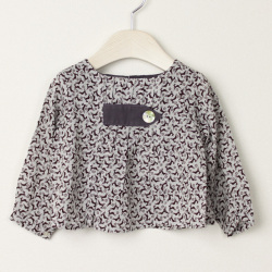 ★2025X'mas SALE!!★【セール80%OFF】Eponime(エポニーム) バンビ長袖ブラウス グレー 6才　【おまかせ配送で送料お得】